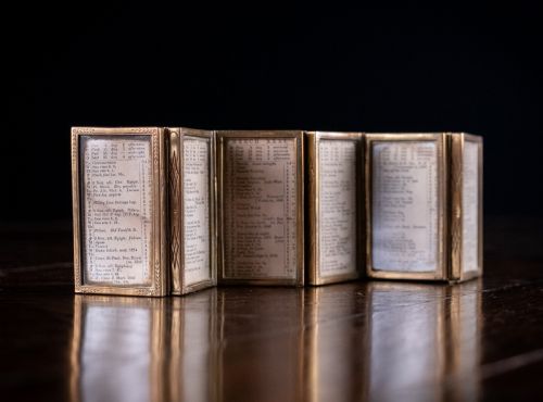 1878 MINIATURE LONDON ALMANAC IN SIXFOLD BRASS GLAZED TRAVELLING MOUNT - ADDITIONAL PHOTO 3