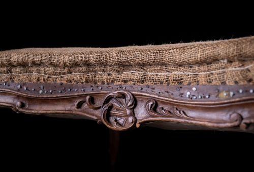 LOUIS XV STYLE CARVED BEECH FOOT STOOL C1900 - ADDITIONAL PHOTO 7