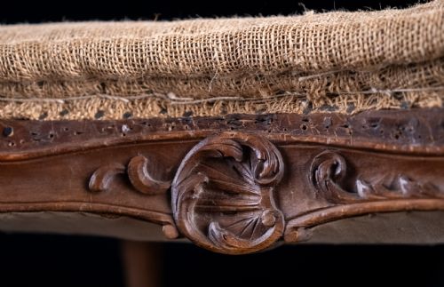 LOUIS XV STYLE CARVED BEECH FOOT STOOL C1900 - ADDITIONAL PHOTO 8