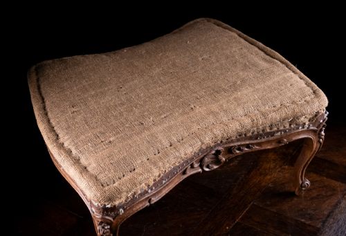 LOUIS XV STYLE CARVED BEECH FOOT STOOL C1900 - ADDITIONAL PHOTO 13