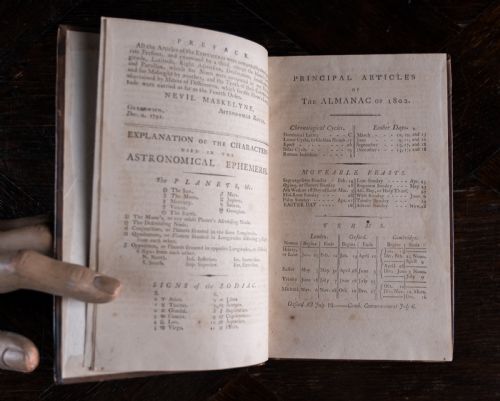 1796 NAUTICAL ALMANAC ASTRONOMICAL EPHEMERIS FOR THE YEAR 1802 LEATHER BOOK - ADDITIONAL PHOTO 5