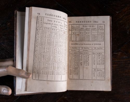 1796 NAUTICAL ALMANAC ASTRONOMICAL EPHEMERIS FOR THE YEAR 1802 LEATHER BOOK - ADDITIONAL PHOTO 7