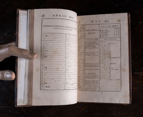 1796 NAUTICAL ALMANAC ASTRONOMICAL EPHEMERIS FOR THE YEAR 1802 LEATHER BOOK - ADDITIONAL PHOTO 8