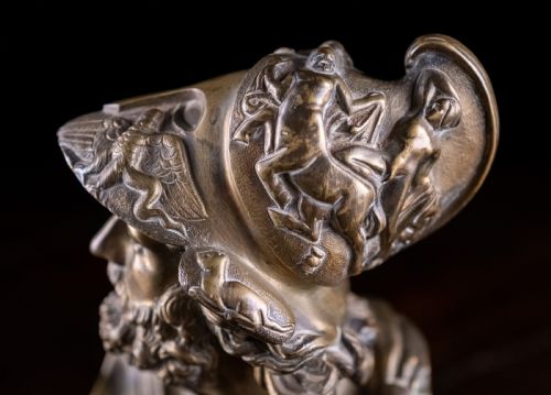 GILT BRONZE BUST OF AJAX C1880 - ADDITIONAL PHOTO 3
