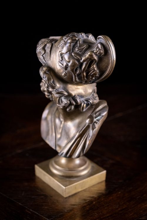 GILT BRONZE BUST OF AJAX C1880 - ADDITIONAL PHOTO 5