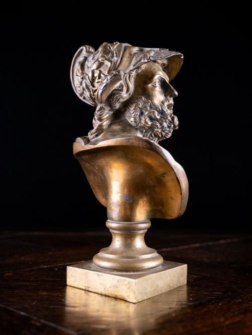 GILT BRONZE BUST OF AJAX C1880 - ADDITIONAL PHOTO 9