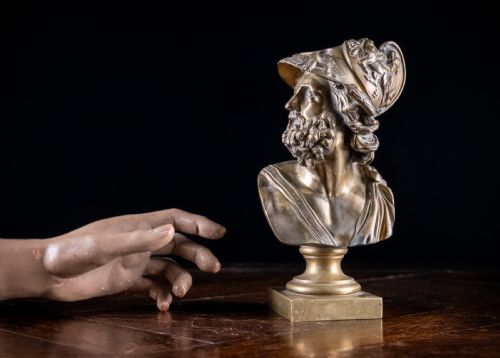 GILT BRONZE BUST OF AJAX C1880 - ADDITIONAL PHOTO 13