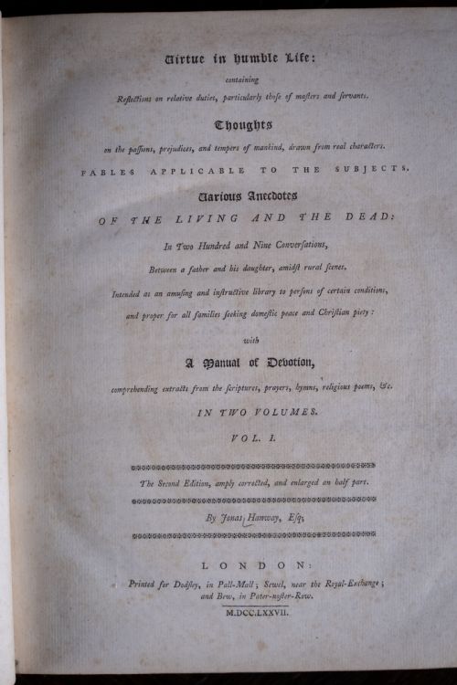 1777 VIRTUE IN HUMBLE LIFE BY JONAS HANWAY 2 VOLS BOOK SET - ADDITIONAL PHOTO 10