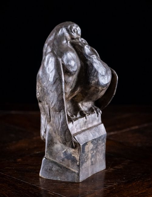 FREDERIQUE CEDERLUNDOZANNE 18801966 NICKEL BRONZE EMBRACING PIGEONS - ADDITIONAL PHOTO 4