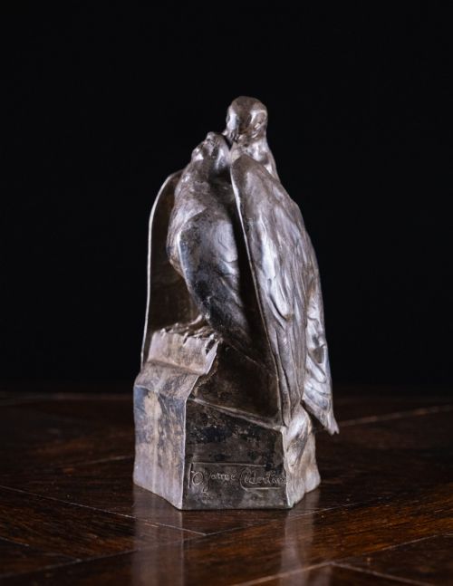 FREDERIQUE CEDERLUNDOZANNE 18801966 NICKEL BRONZE EMBRACING PIGEONS - ADDITIONAL PHOTO 7