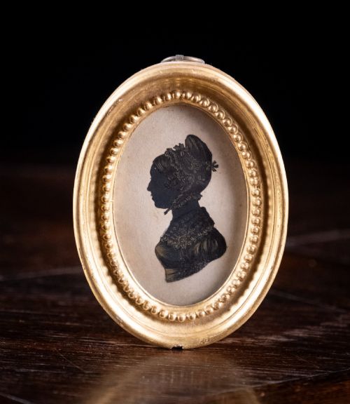 Early 19th Century Gilded Silhouette Portrait Of A Lady