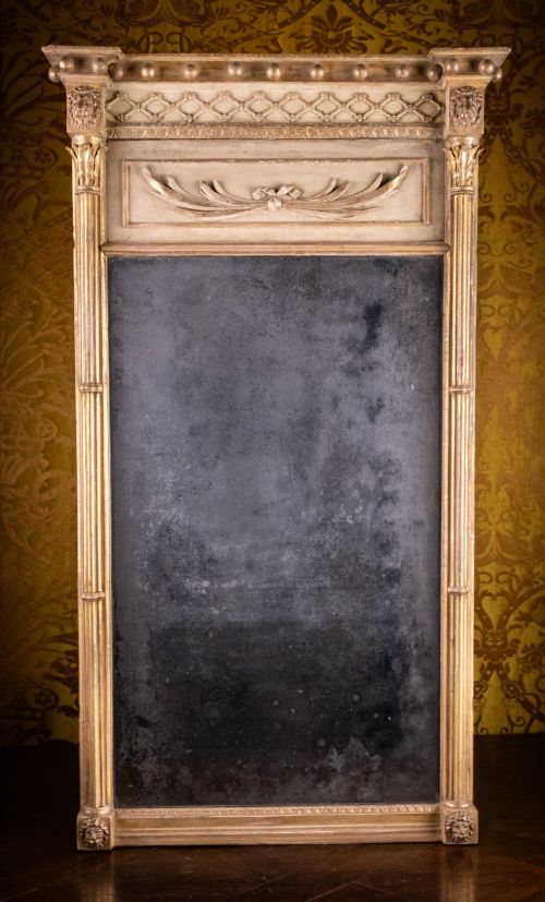 Large Regency Painted Pier Mirror with Lion Masks