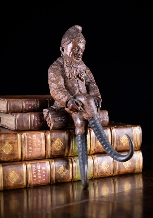 Rare Black Forest Gnome Whip Hook, C.1880