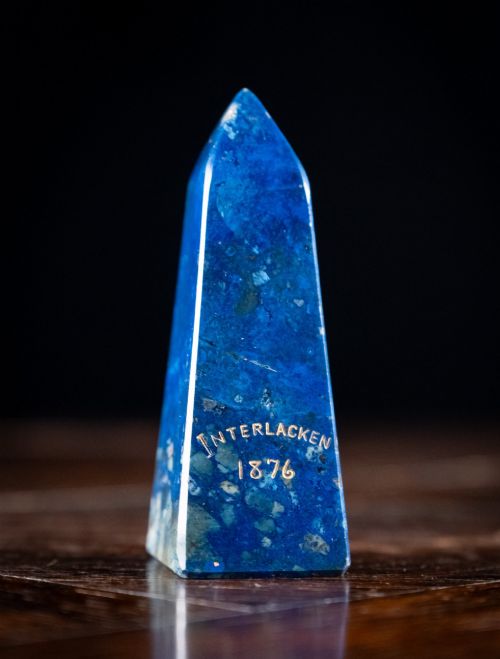 Lapis Lazuli 'Interlacken' Obelisk, Dated 1876