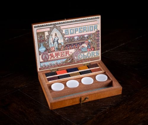 Complete Reeves & Son Superior Watercolours Artists' Box. C.1890.