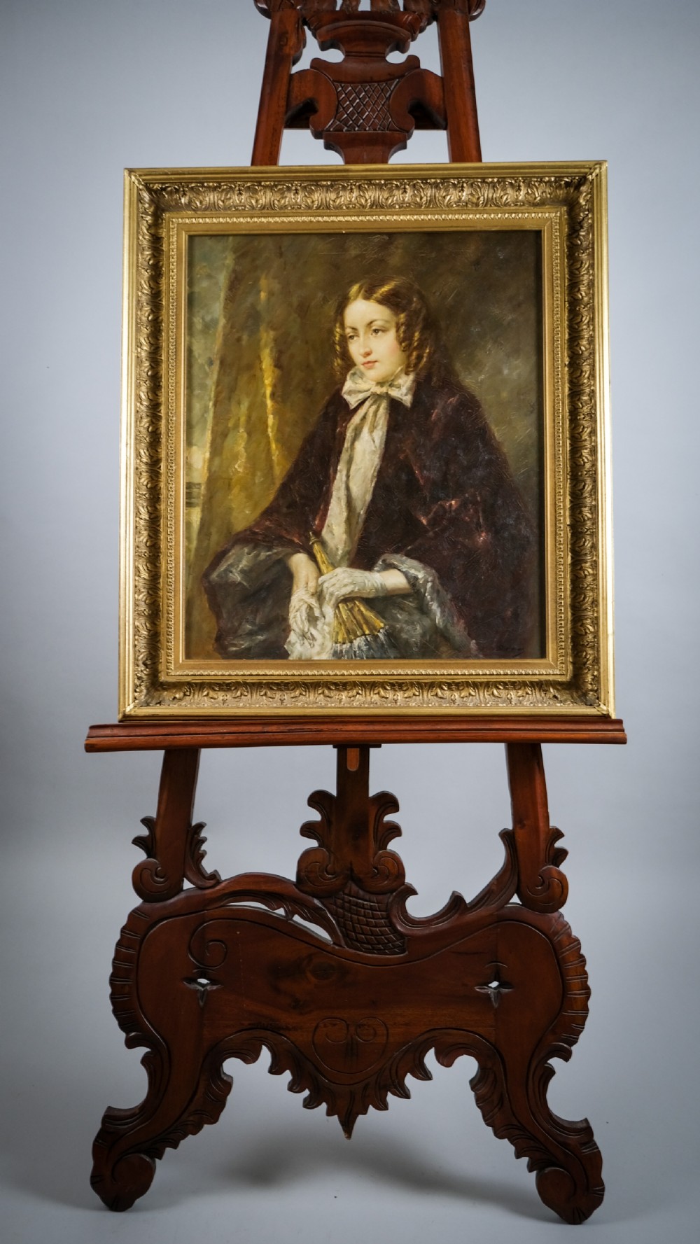 20th Century Portrait Of A Lady, Signed D. Adams. Oil On Canvas. View II