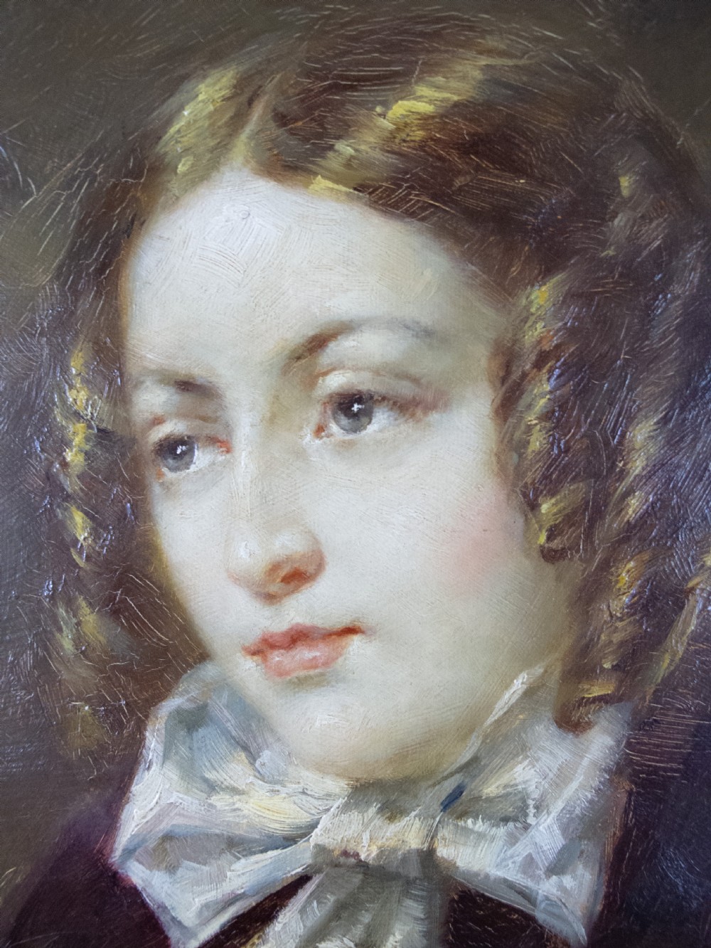 20th Century Portrait Of A Lady, Signed D. Adams. Oil On Canvas. View IV