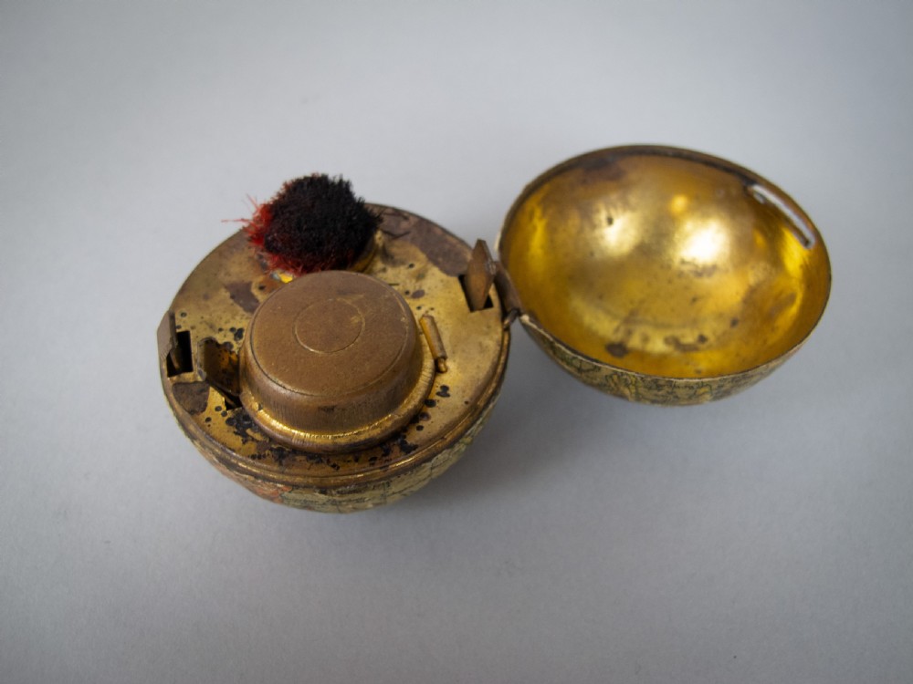 Victorian Terrestrial Globe Travel Inkwell, c.1900. View VI