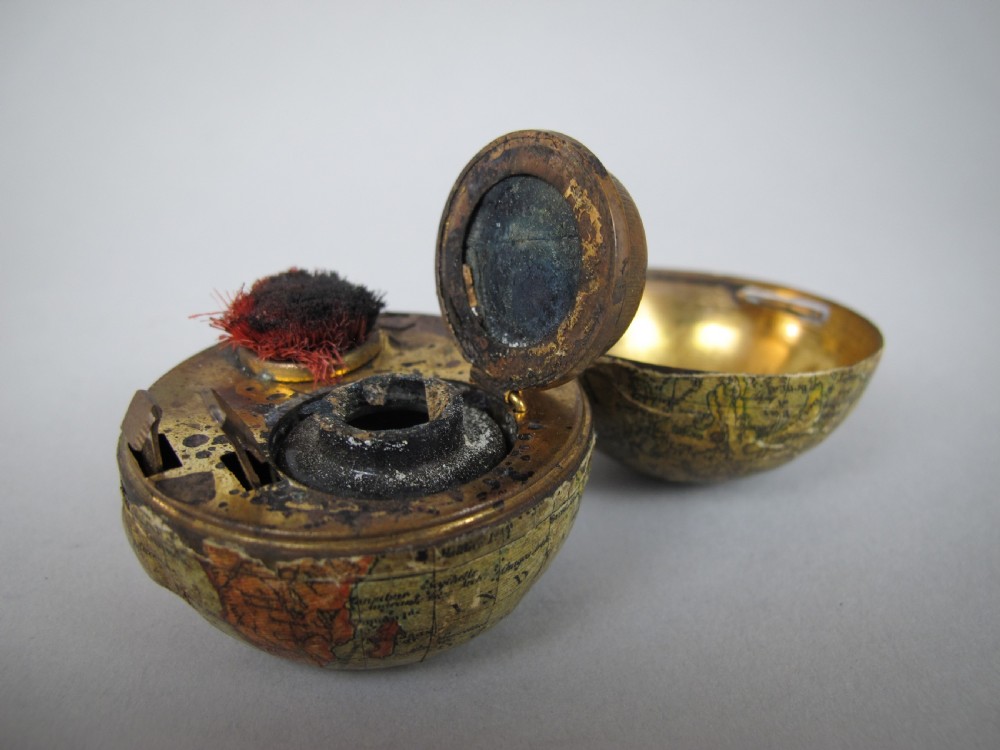 Victorian Terrestrial Globe Travel Inkwell, c.1900. View VIII
