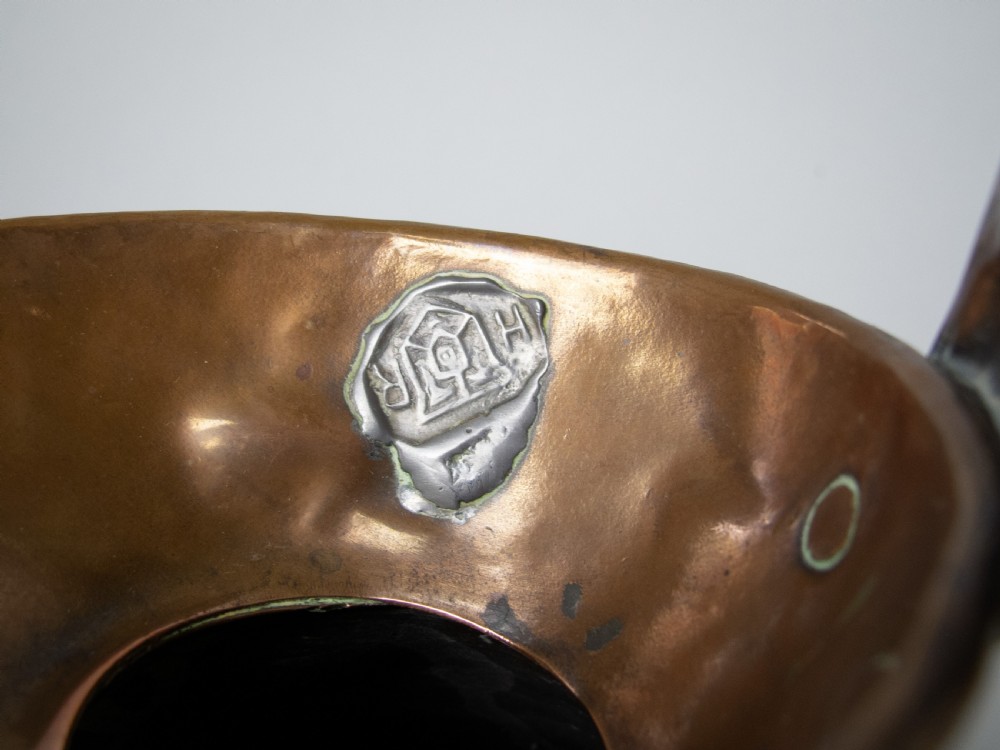 Six Graduated Vintage Copper Imperial Measuring Jugs. View IX