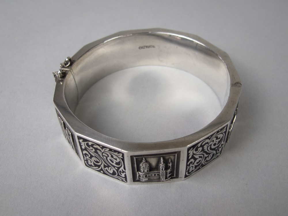 Art Deco Silver and Enamel Topazio Bracelet, c.1938. View X