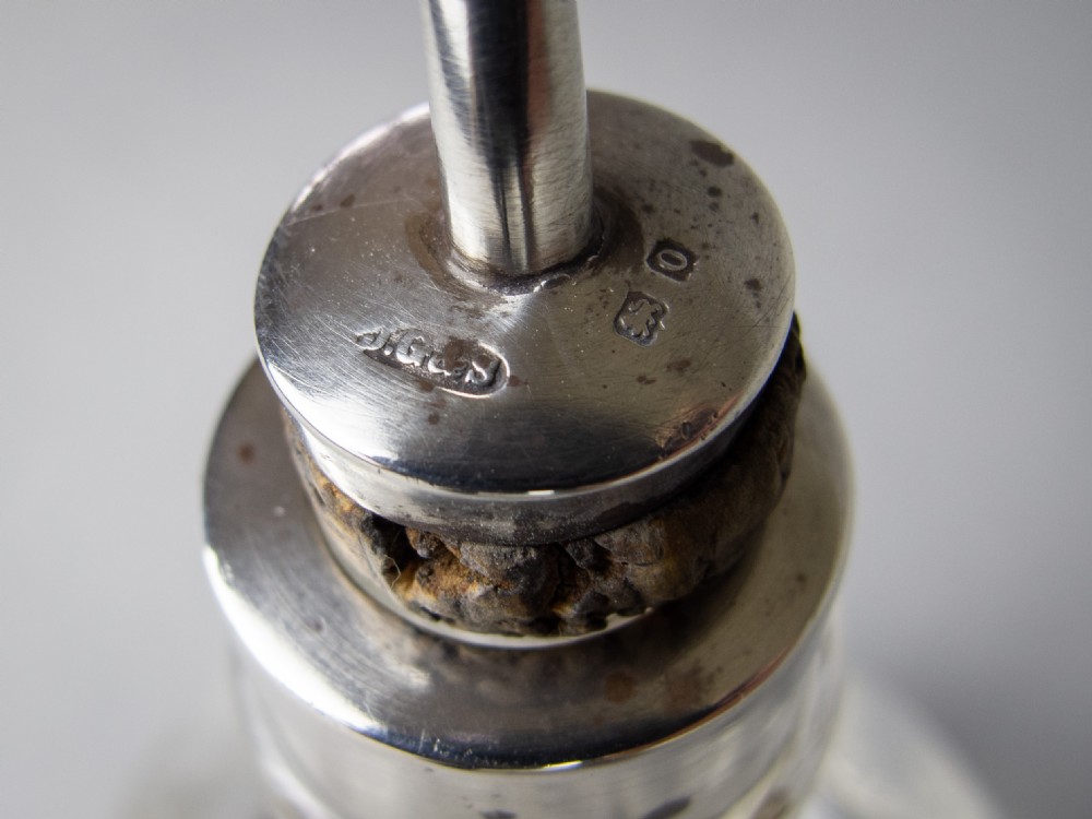 Sterling Silver and Glass Bitters Bottle by John Grinsell & Sons, 1913. View VIII