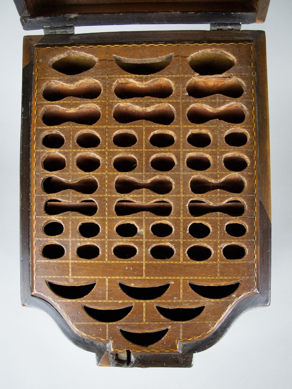 George III Flame Mahogany Cross-Banded Cutlery Box with Original Interior. View XI