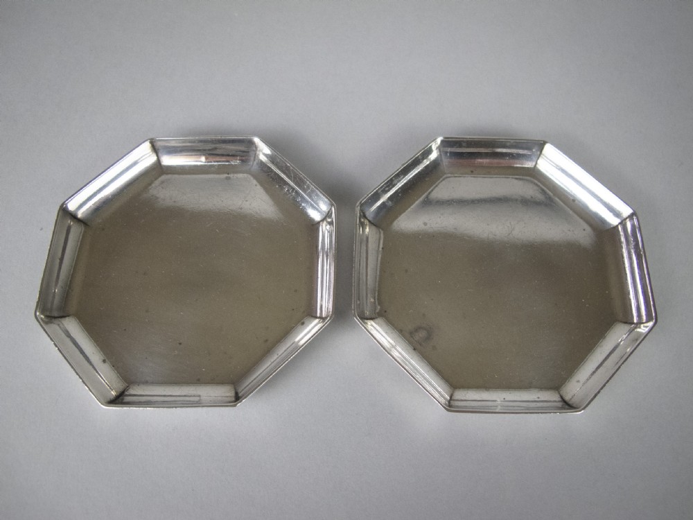 Pair of Silver Small Octagonal Trays by H Phillips Aldershot, London, 1948. View VII