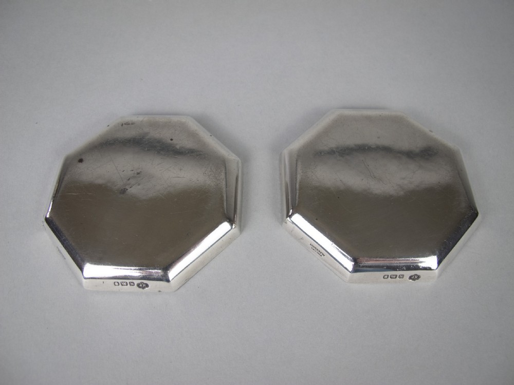 Pair of Silver Small Octagonal Trays by H Phillips Aldershot, London, 1948. View VIII
