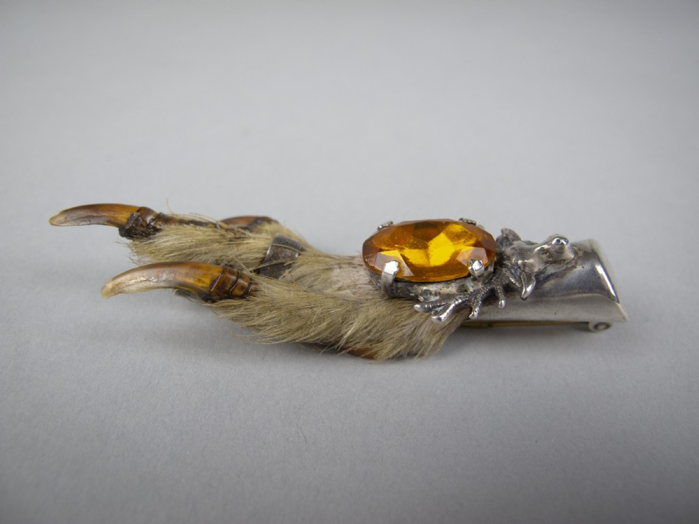 Scottish Silver Lucky Grouse Foot Brooch by Ward Brothers, Glasgow, 1949 View III