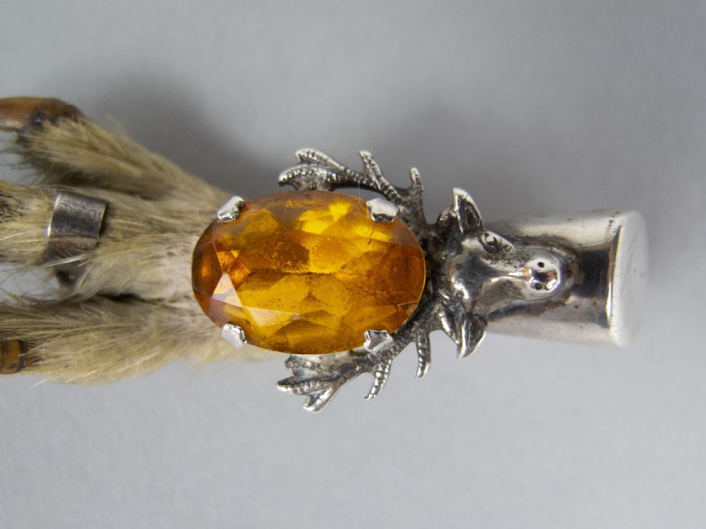 Scottish Silver Lucky Grouse Foot Brooch by Ward Brothers, Glasgow, 1949 View IV