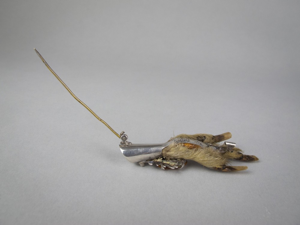 Scottish Silver Lucky Grouse Foot Brooch by Ward Brothers, Glasgow, 1949 View VI