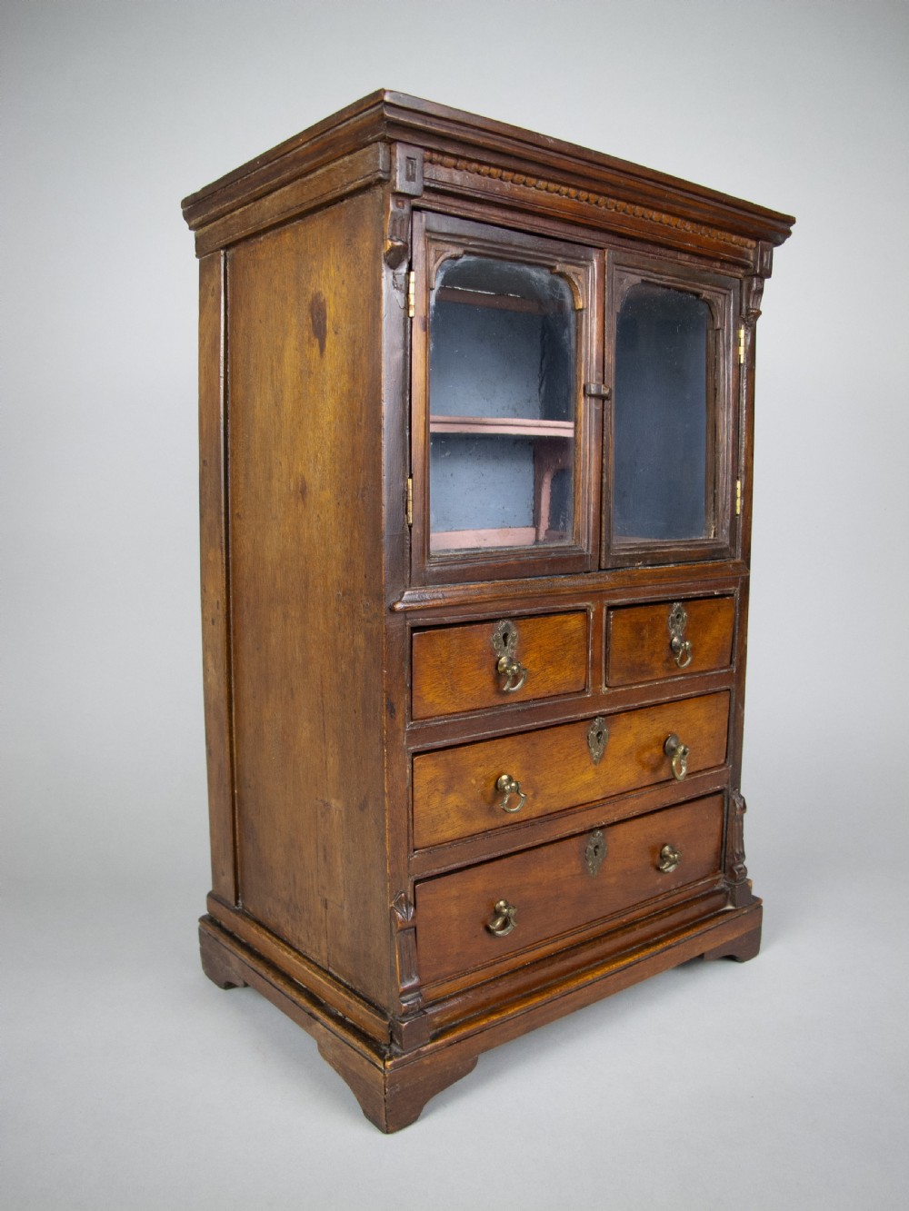 George III Miniature Mahogany Glass Fronted Cabinet - Apprentice Piece. View III