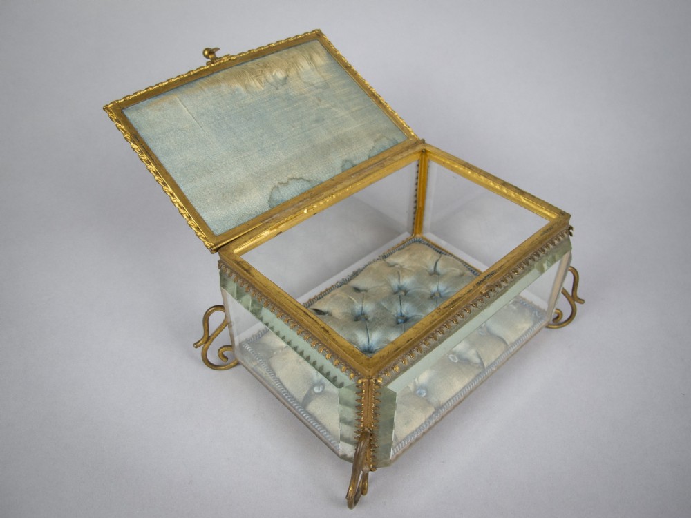Antique French Brass & Bevelled Glass Casket. Exposition Universelle, Paris, 1878. View VIII