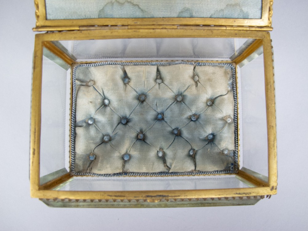 Antique French Brass & Bevelled Glass Casket. Exposition Universelle, Paris, 1878. View X