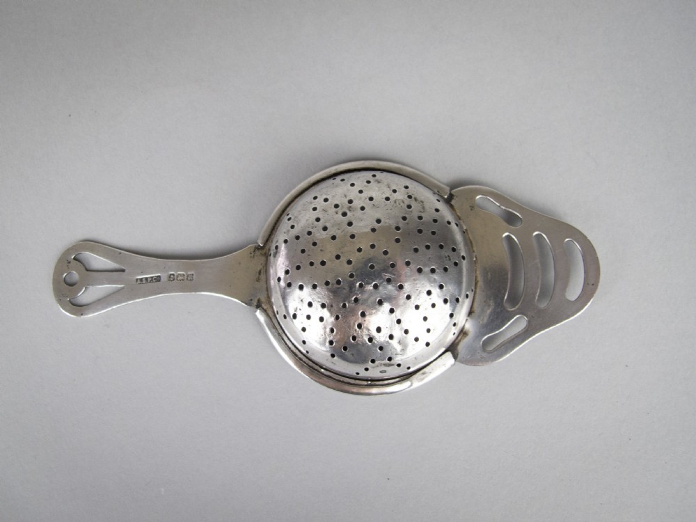 Sterling Silver Tea Strainer by Angora Silver Plate Co, Birmingham, 1932. View V