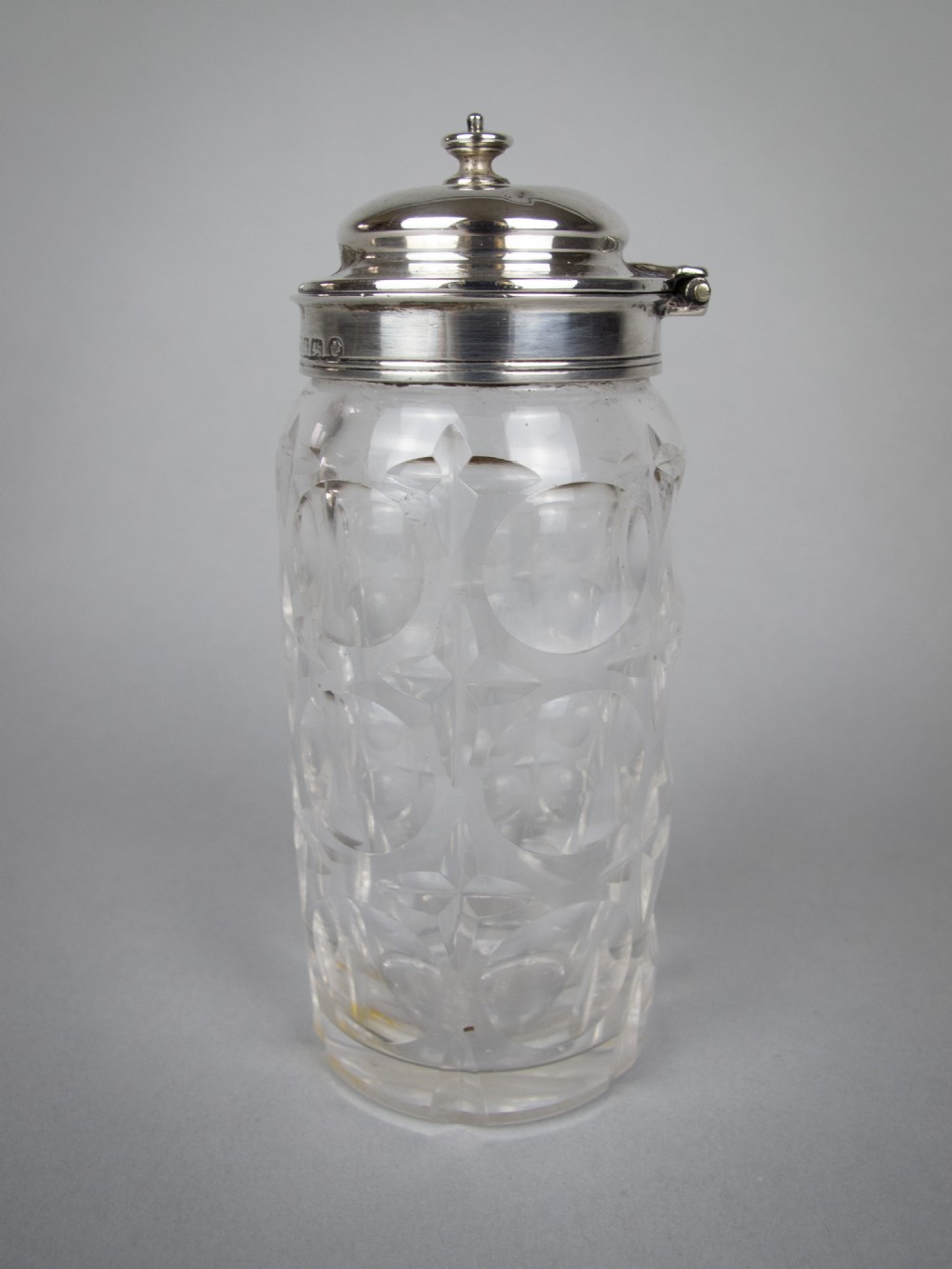 Sterling Silver Glass Condiment Pot by Lee & Wigfull, Sheffield, 1880. View III