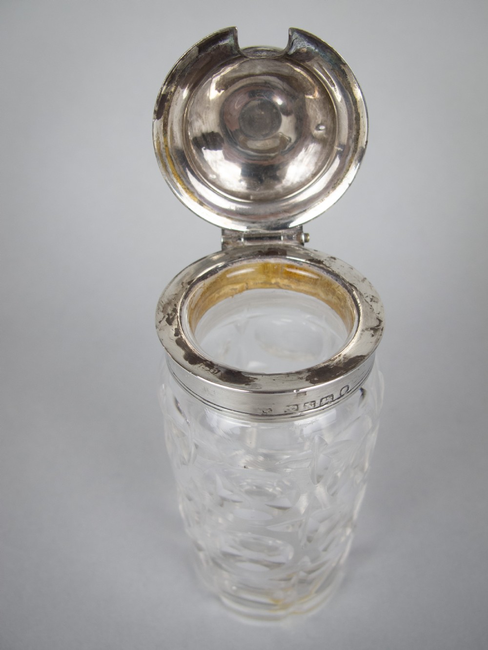 Sterling Silver Glass Condiment Pot by Lee & Wigfull, Sheffield, 1880. View VII