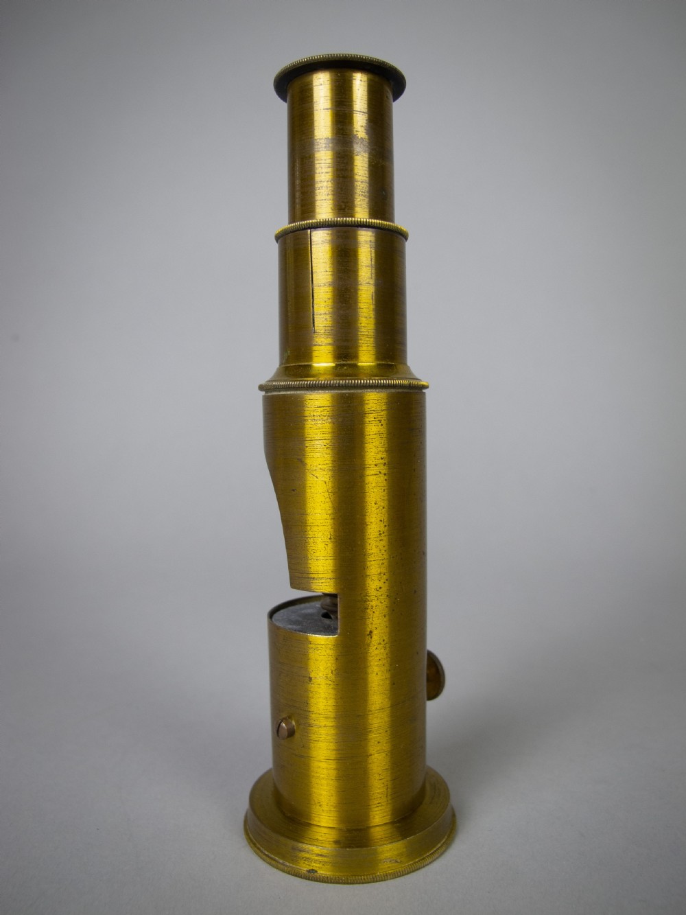 French Brass Field Microscope With Original Box & Slides, c.1880-90. View V