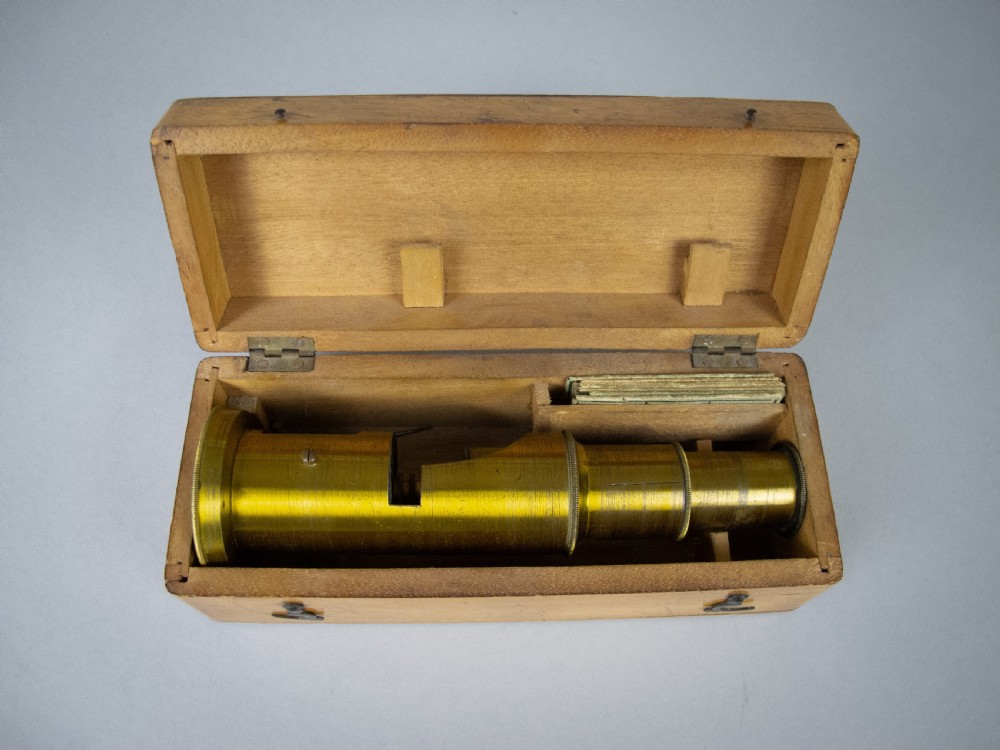 French Brass Field Microscope With Original Box & Slides, c.1880-90. View VIII