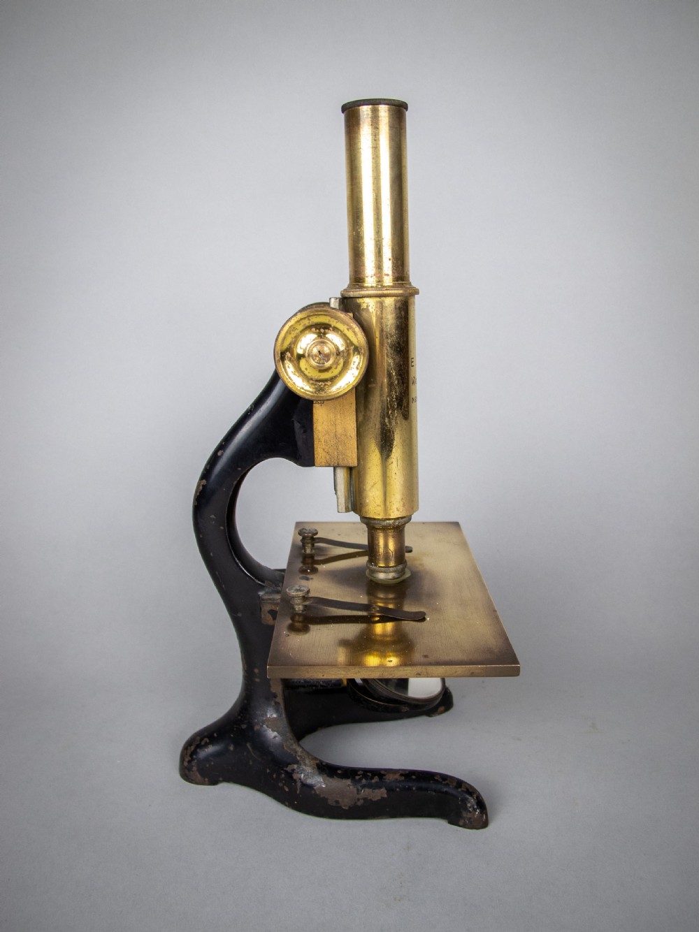 Ernest Leitz Wetzlar Brass Monocular Microscope, c.1913. (Serial No. 163721) View II