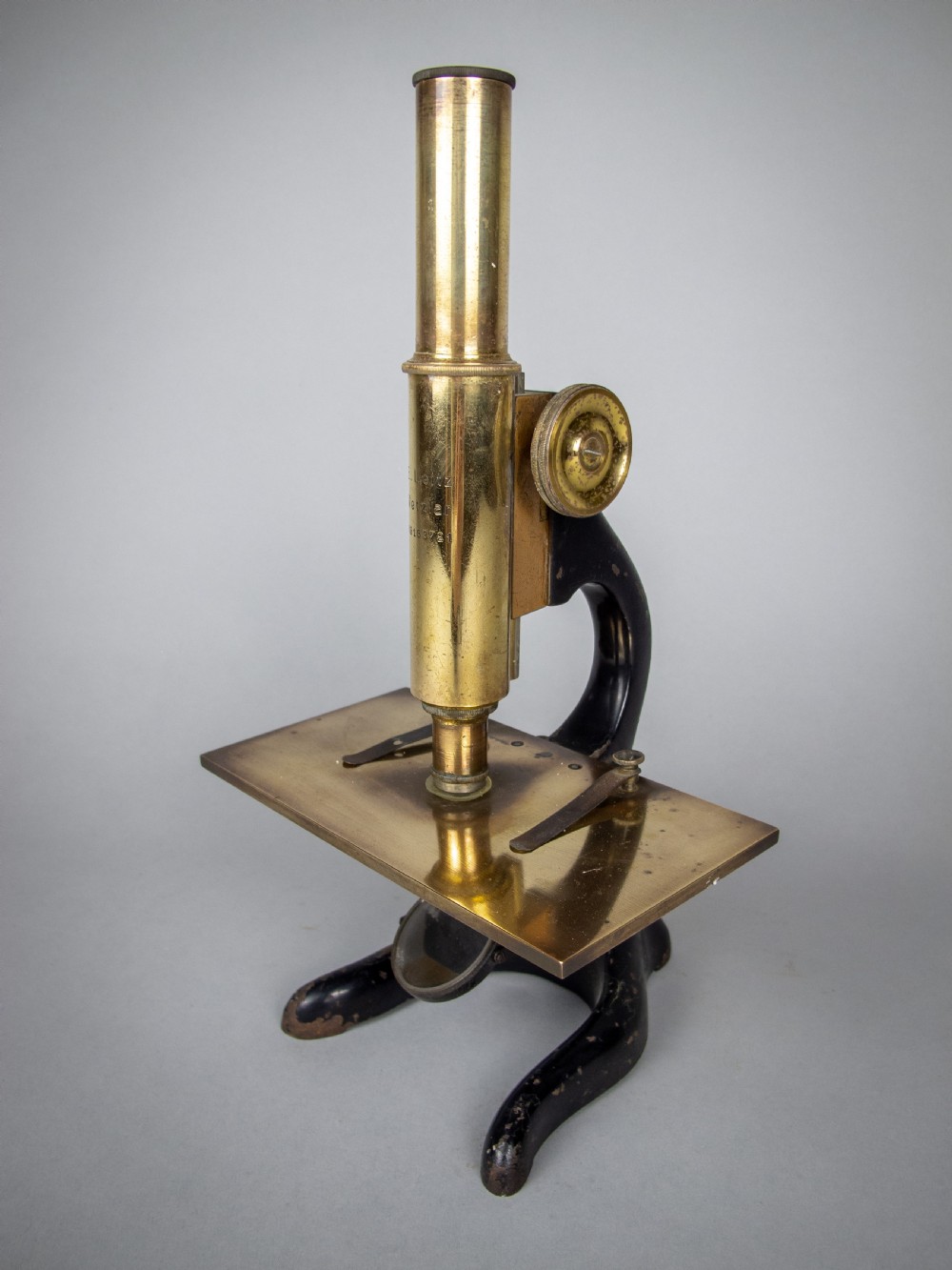 Ernest Leitz Wetzlar Brass Monocular Microscope, c.1913. (Serial No. 163721) View V