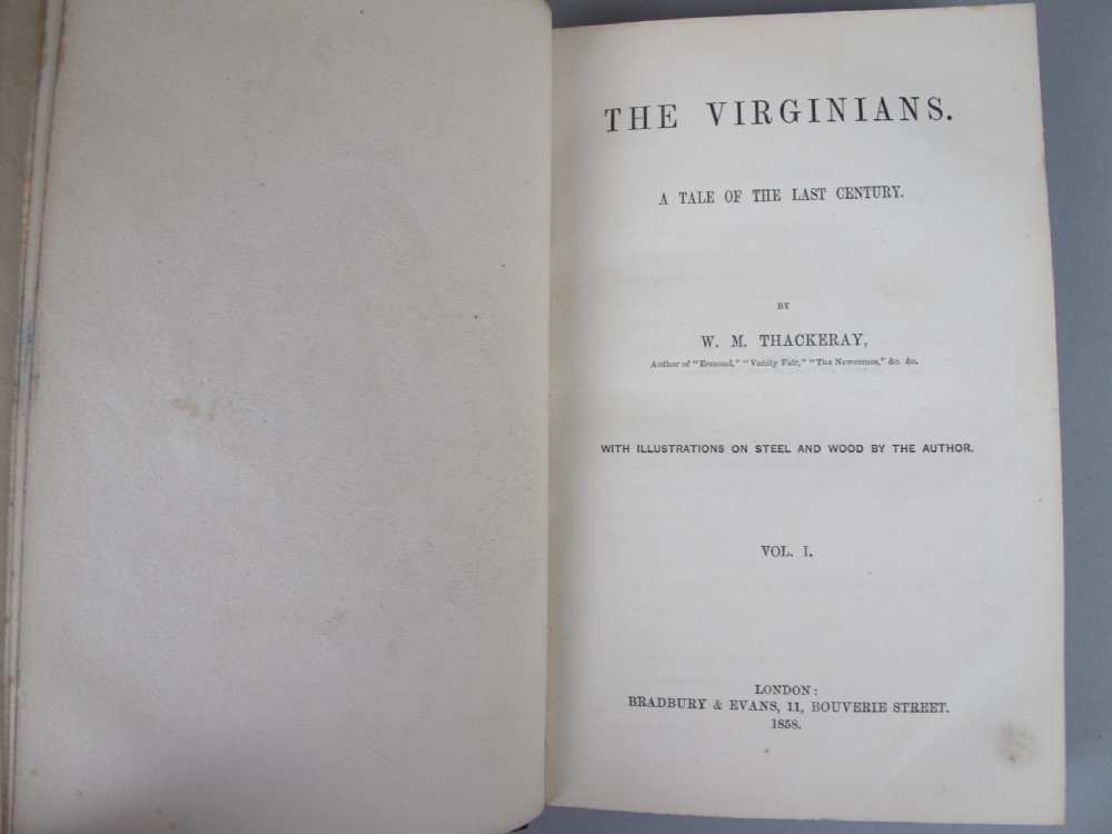 1858-59 The Virginians by W. Thackeray. First Issue, First Edition. 2 Vol. View VII