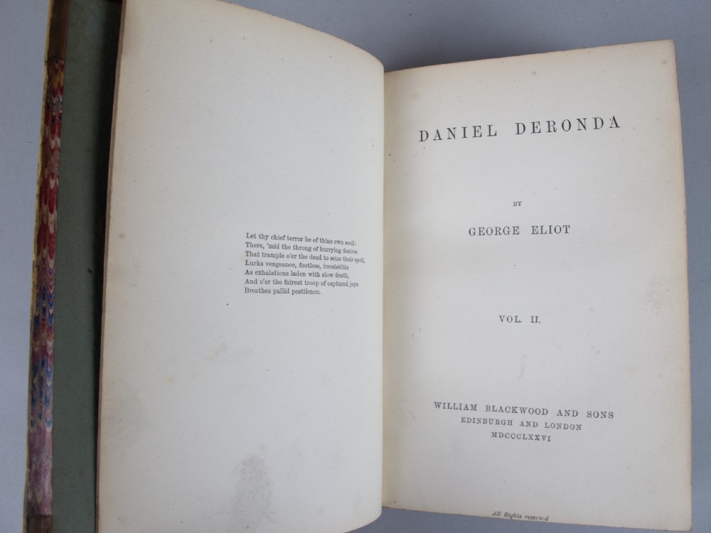 1876 Daniel Deronda by George Eliot. First Edition. Leather Binding. View IX