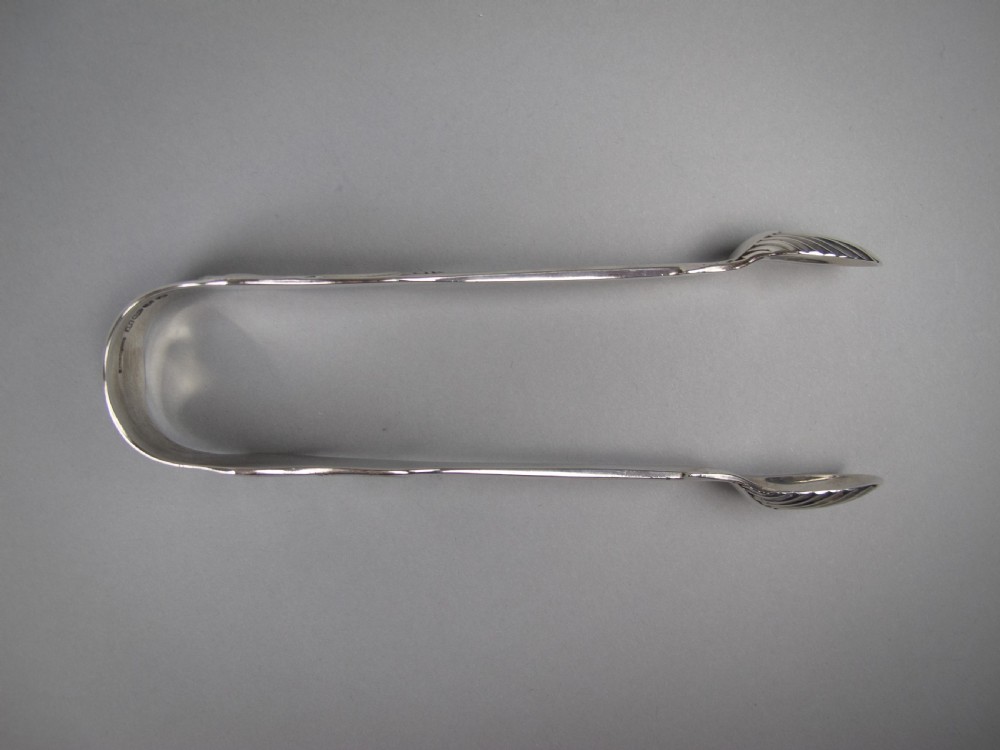 Large Sterling Silver Sugar Tongs. James & William Marshall, Edinburgh, 1840. View VII