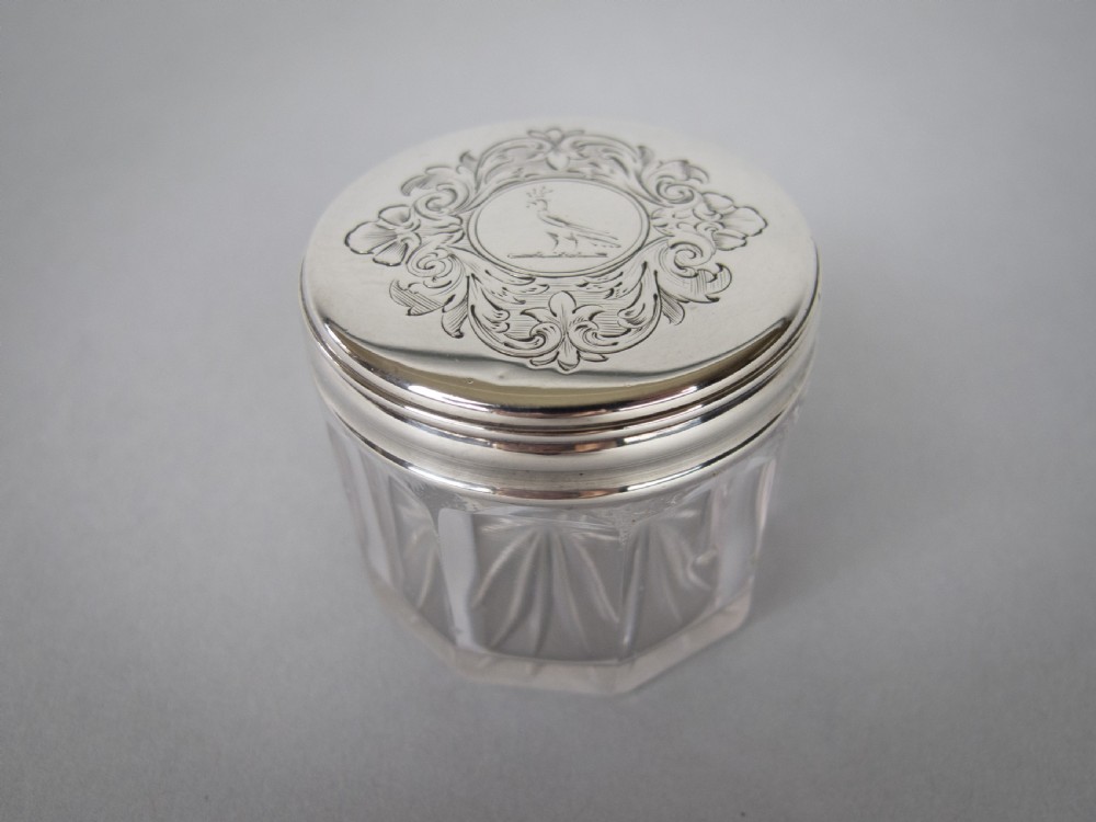 Sterling Silver Vanity Pot by Thomas Johnson, London, 1855.