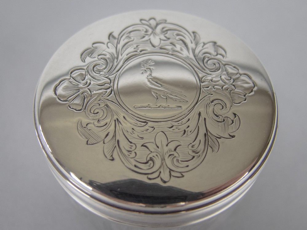 Sterling Silver Vanity Pot by Thomas Johnson, London, 1855. View II