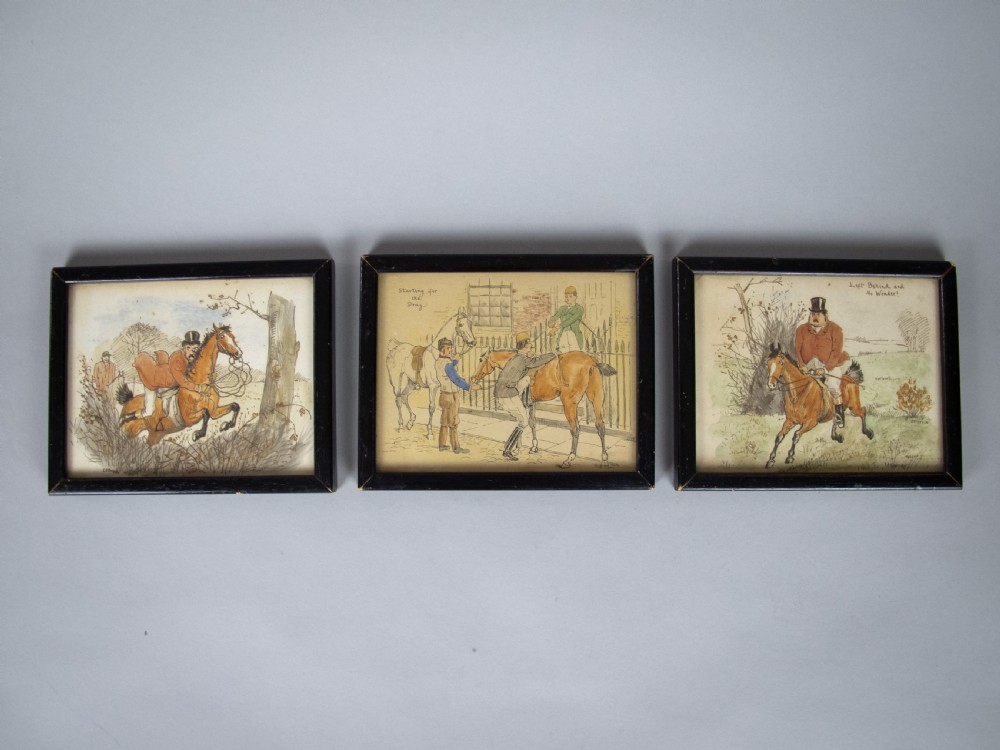 Charles Edmund Brock (1870-1938), 3 x Original Ink & Watercolour Hunting Illustrations View IX