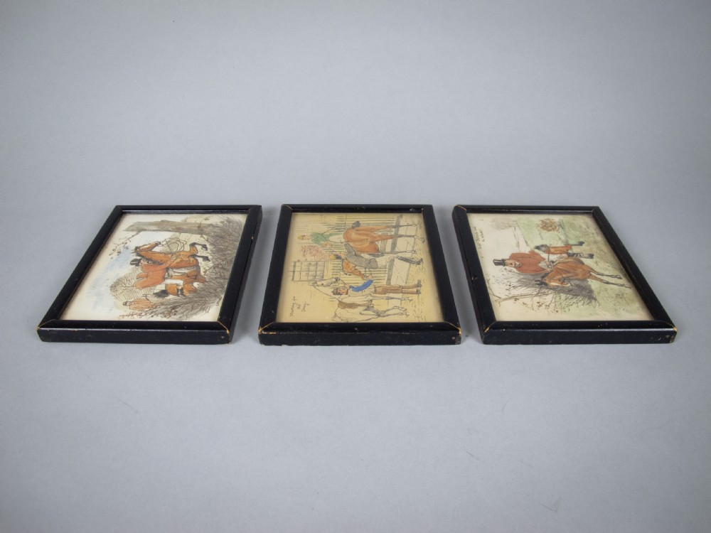 Charles Edmund Brock (1870-1938), 3 x Original Ink & Watercolour Hunting Illustrations View X