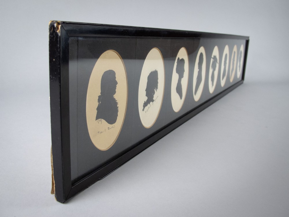 Collection Of Eight 19th Century Painted Silhouettes; Including Robert Burns, Shelley & Marie Antoinette. View V